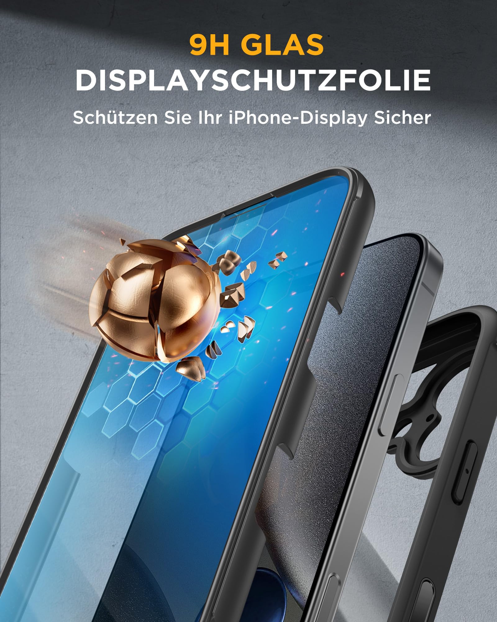 Miracase für iPhone 17 Hülle mit 360 Grad Komplettschutz,Magsafe,Eingebaut Glas Schutzfolie,Arbeit,Outdoor HandyHülle Magnetisch Stoßfest Case für iPhone 17 Schutzhüllen 6,3 Zoll,Schwarz