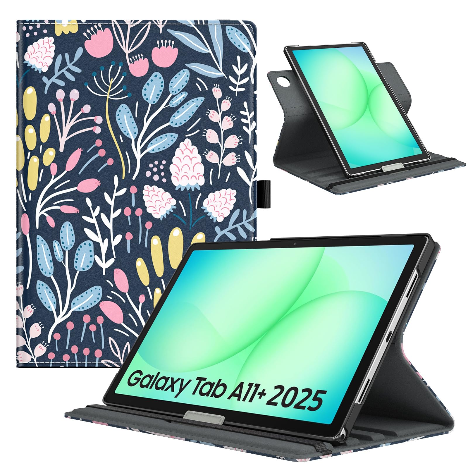 TiMOVO Drehbare Hülle für Samsung Galaxy Tab A11+/A11 Plus 11 Zoll 2025 (SM-X230/‎X236/‎‎X238), 90° Rotations-Stand, Tablet Hülle mit Auto Aufwachen/Schlafen