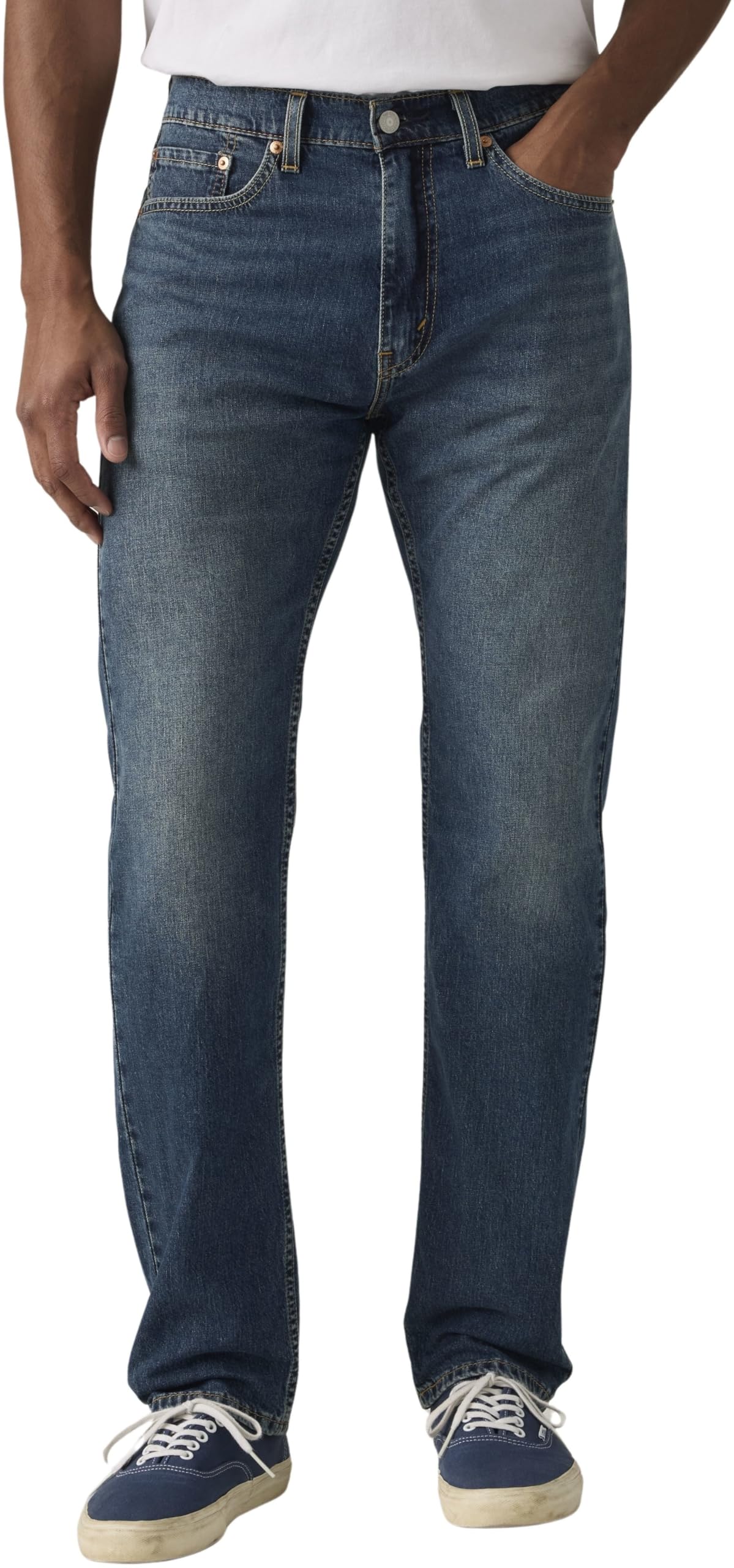 Levi's 505 Regular Fit Jeans, Dark Blue, Size 38R, Men