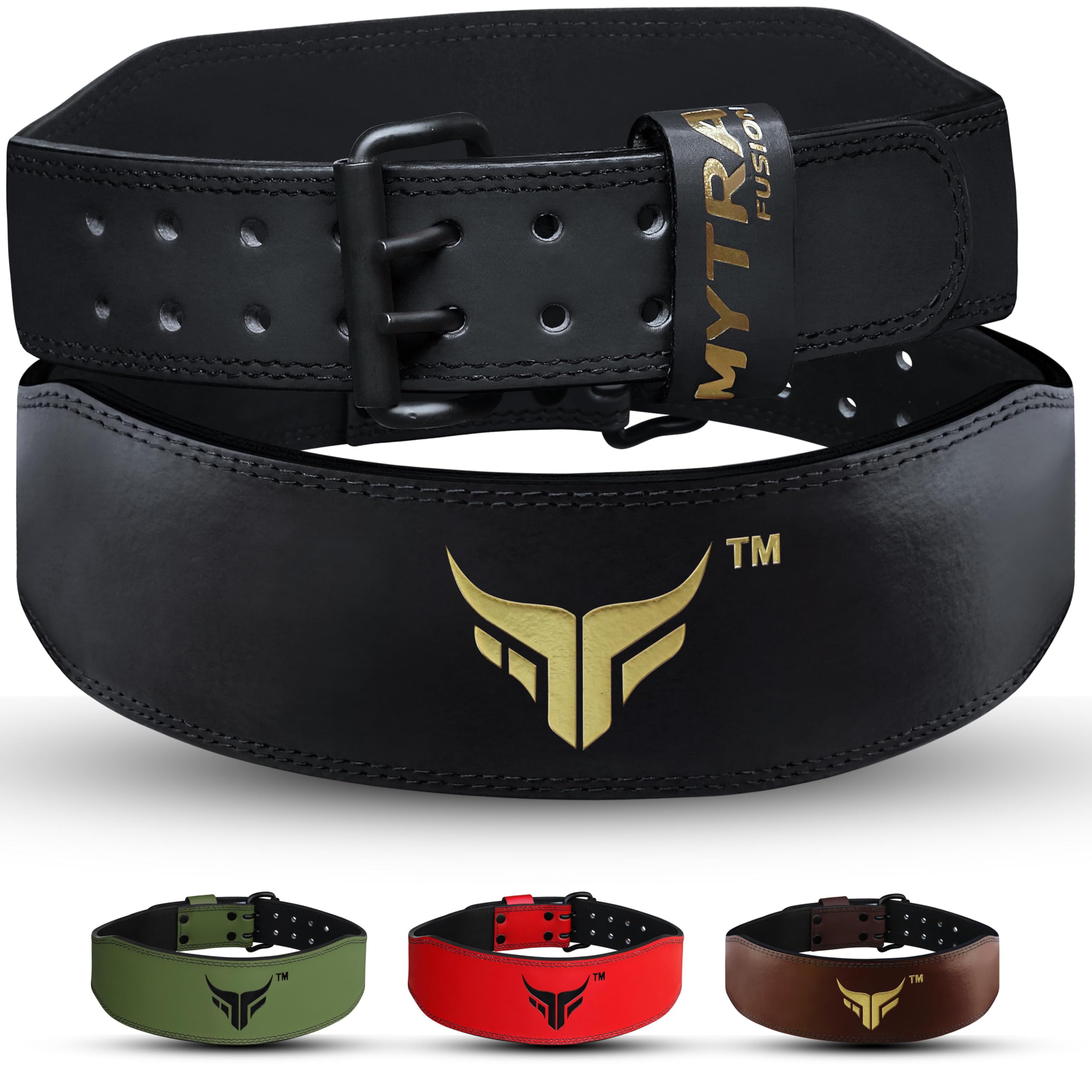 Mytra Fusion Ceinture Musculation 4 Pouces Ceinture Idéal pour l'entraînement, Le Levage de Puissance, Le Soutien du Dos Ceinture Fitness Femme