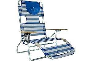 Margaritaville Beach Chairs for Adults: Ostrich 3N1 Lightweight Lawn Beach Reclining Lounge Chair with Footrest