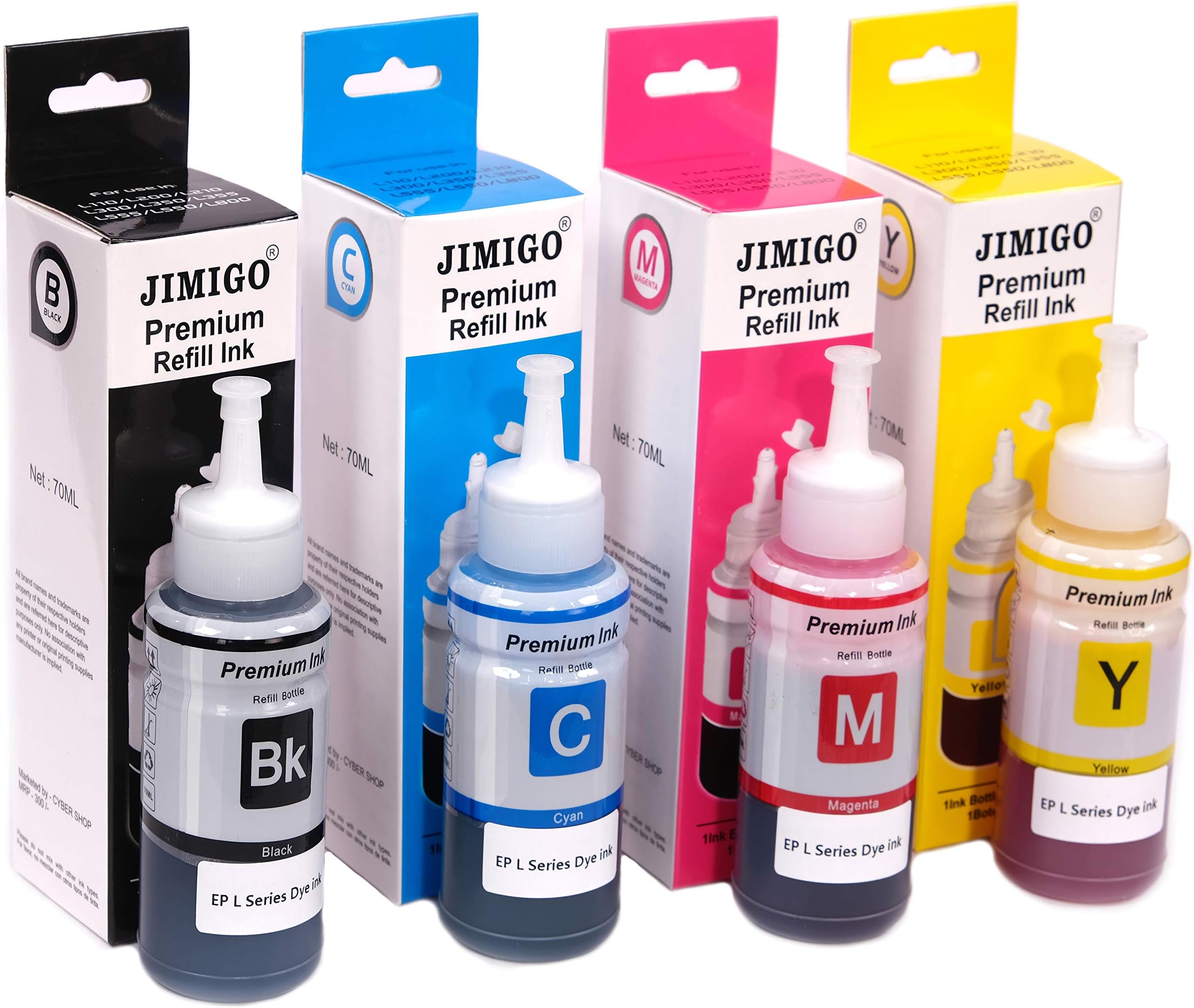 JIMIGO Premium Refill Ink for Epson L380 Printer Compatible with Epson