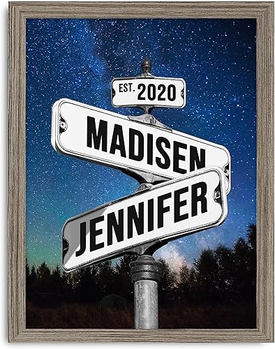 Miniatura 1 de Regalos personalizados para el día de San Valentín para novio, novia, marido, esposa, él, ella, letrero de calle vintage personalizado con nombres,