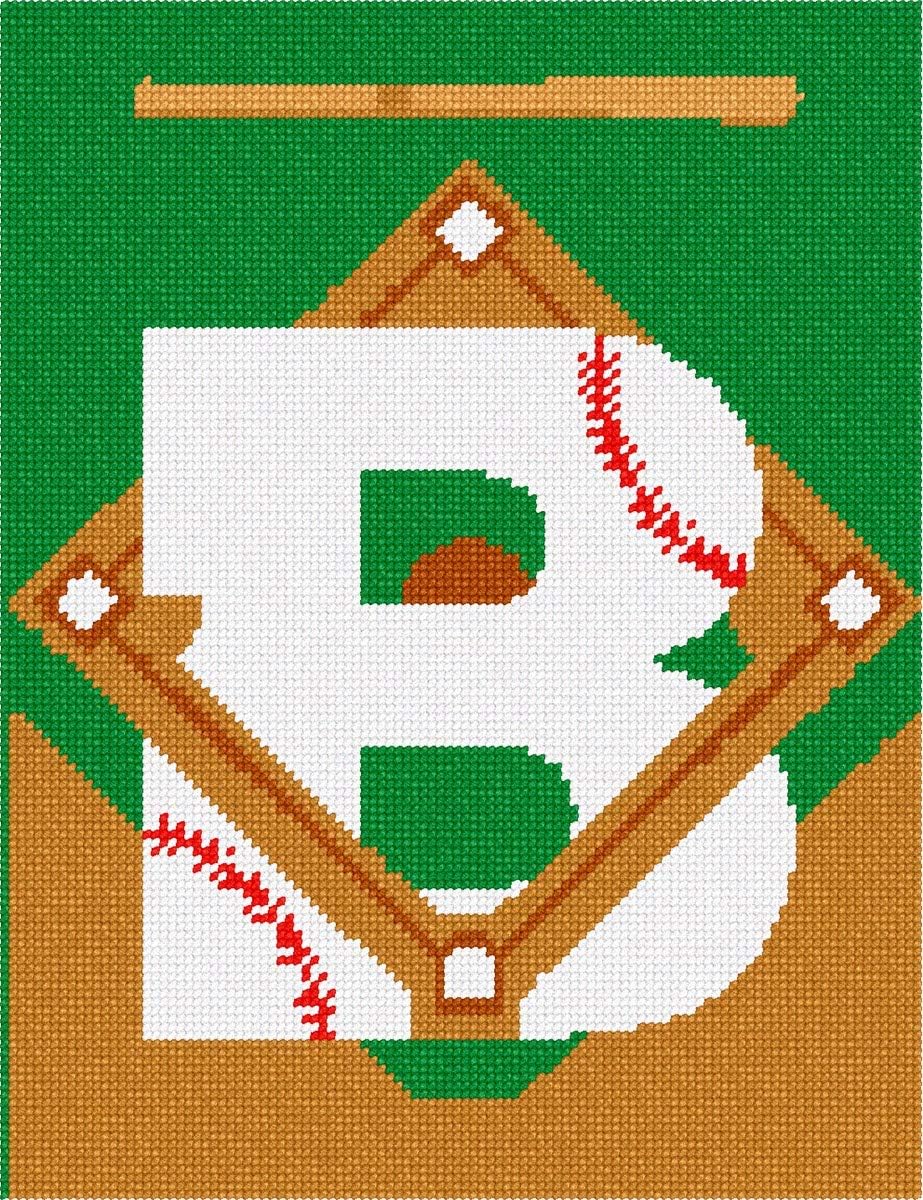 Pepita Needlepoint kit: Letter B Baseball, 9 x 11