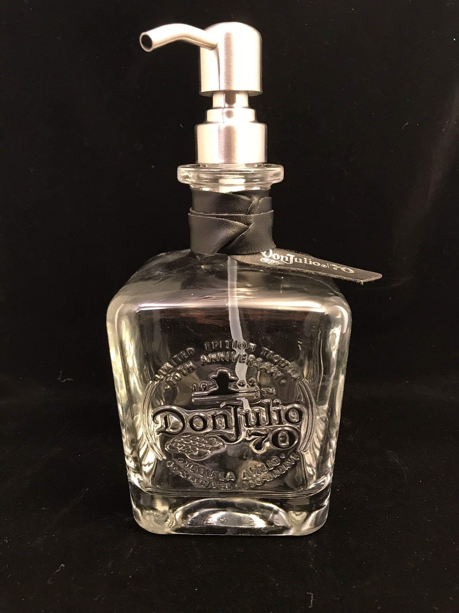 Glass Dispenser for Soap or Lotion Repurposed Vintage Glass Bottle 750 ml