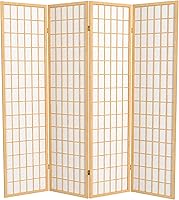 Vista 34 de Red Lantern Pantalla Shoji de 6 pies de alto, color nogal, 3 paneles