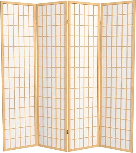 ORIENTAL Furniture - Pantalla Shoji de 6 pies de alto, color natural, 4 paneles