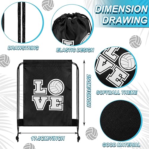 Miniatura 2 de Bolsas con cordón de puerto con cordón, bolsa de caramelos, bolsa de regalo para fiestas deportivas, suministros para fiestas deportivas, Voleibol