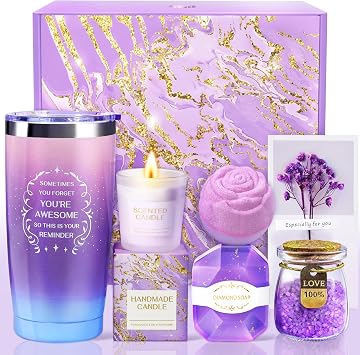 Christmas Gifts for Women, Christmas Gifts Baskets for Women, Teacher Christmas Gifts for Mom Self Care Birthday Gifts for women, Mom, Friends, sister, wife, Her-Lavender Spa Baskets (Large)