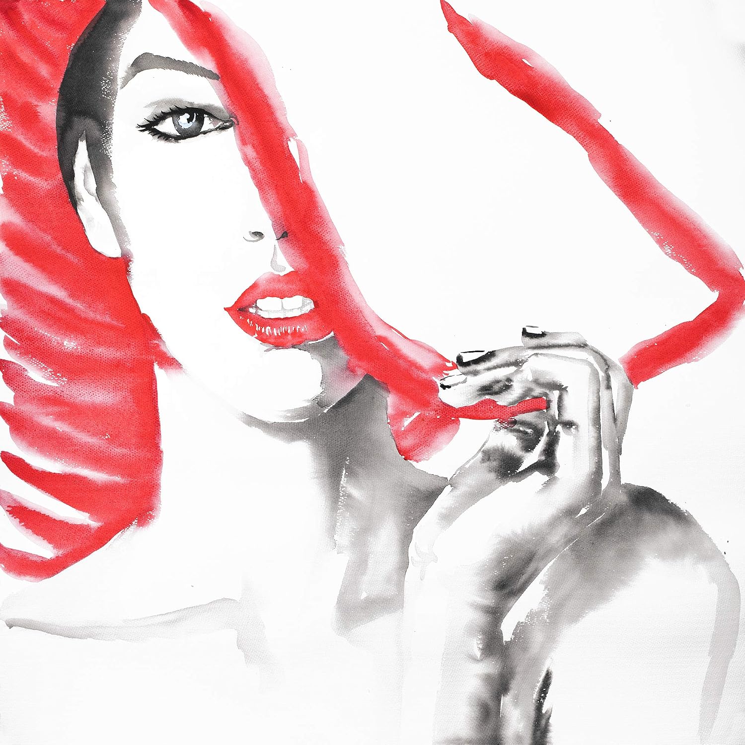 BEGIN DECO MAISON - HOME DECOR Woman with Big hat, Fine Art Gallery Wrapped Canvas 36x36