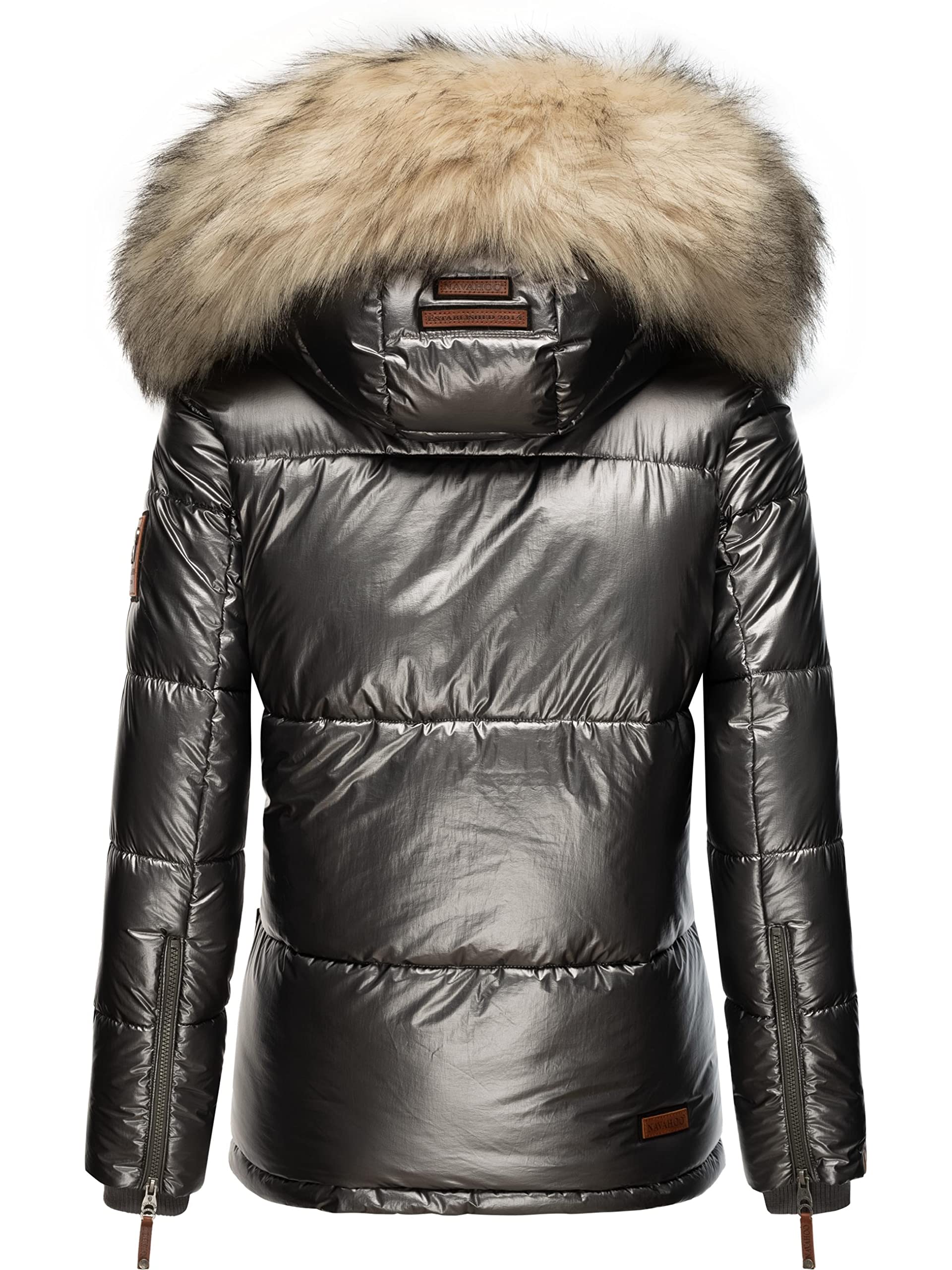 Navahoo Tikunaa - Chaqueta de invierno para mujer, con capucha de piel sintética, tallas XS-XL