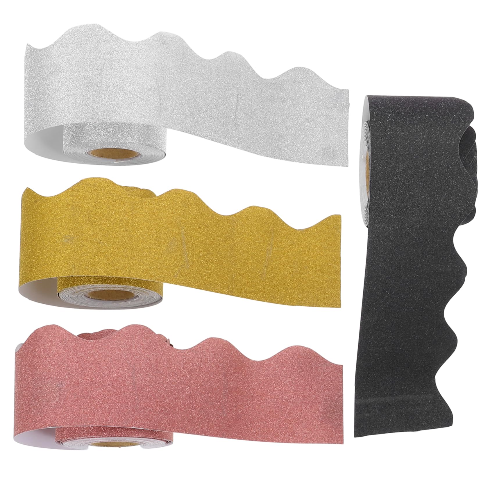 PRETYZOOM 4rotoli Bordi Decorativi Per Bacheche Da Rulli Di Metri e Ritagli Smerlati Per Decorazioni Scolastiche Fai Da Te e Atmosfera Festiva