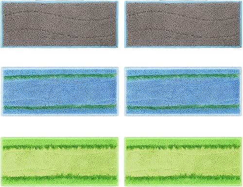 Extolife Paquete de 6 almohadillas M6 para iRobot Braava Jet m6 (6110) (6012) (6112) (6113) Ultimate Robot Mop, 2 almohadillas grises lavables para