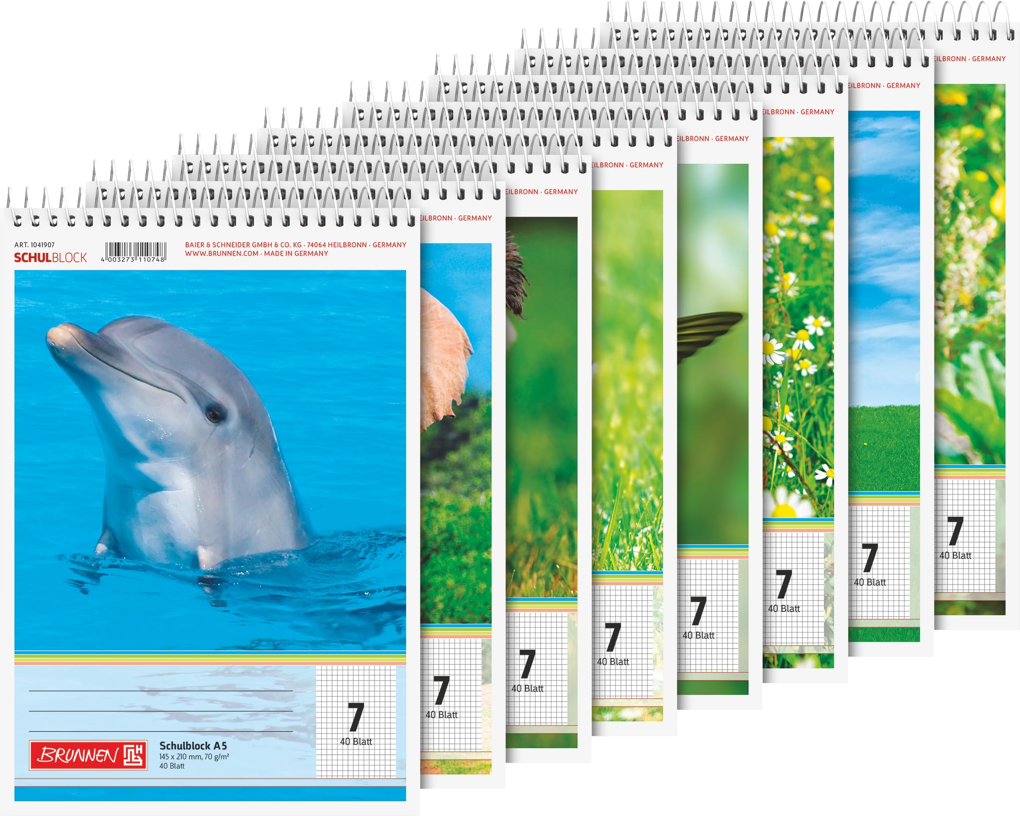 Brunnen 1041907 Pad Paper Ruling Style 7, A5, 40 Sheets, 7 mm, Chequered