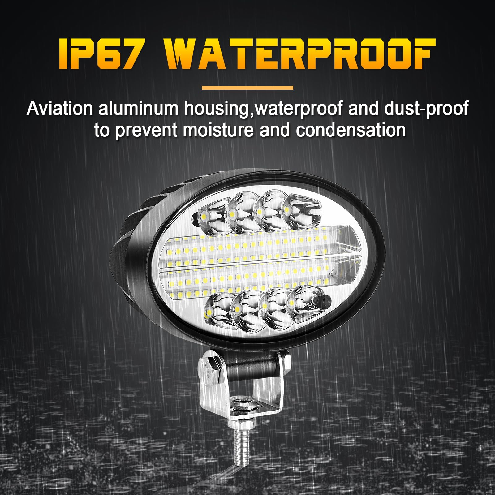 RIGIDON 4 Pcs Luz de trabajo LED Ovalada, 5.5 pulgadas 14cm 20W Faro de trabajo Impermeable Foco led Tractor 12V 24V para 4x4 Off road Camión Coche ATV Barco, faros antiniebla