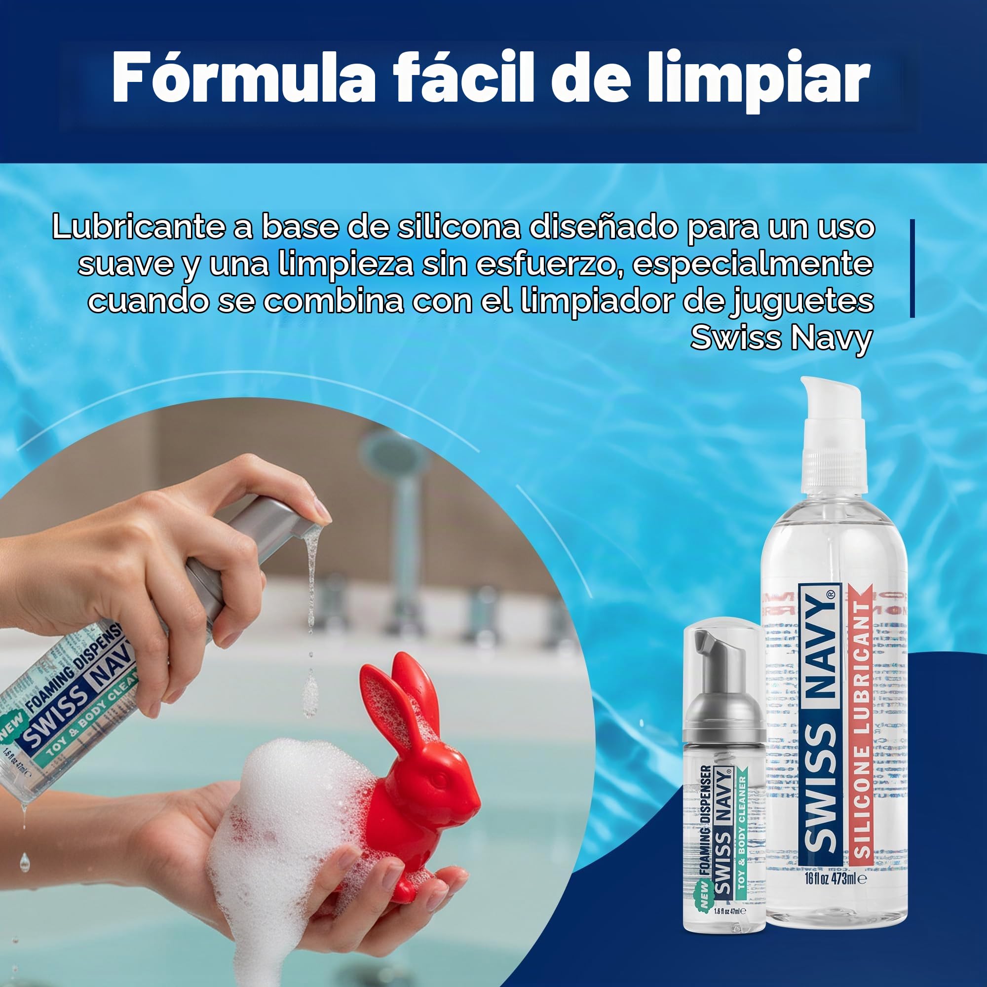 SWISS NAVY Lubricante sexual de silicona premium, 16 onzas, lubricante para hombres, mujeres y parejas. MD Science Lab