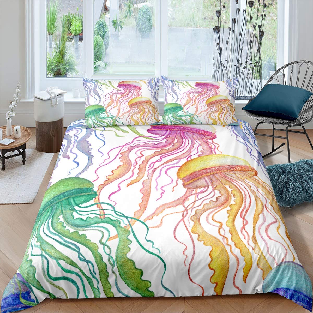 Housse de couette méduse grand lit : le cadeau d'anniversaire idéal thème océan
