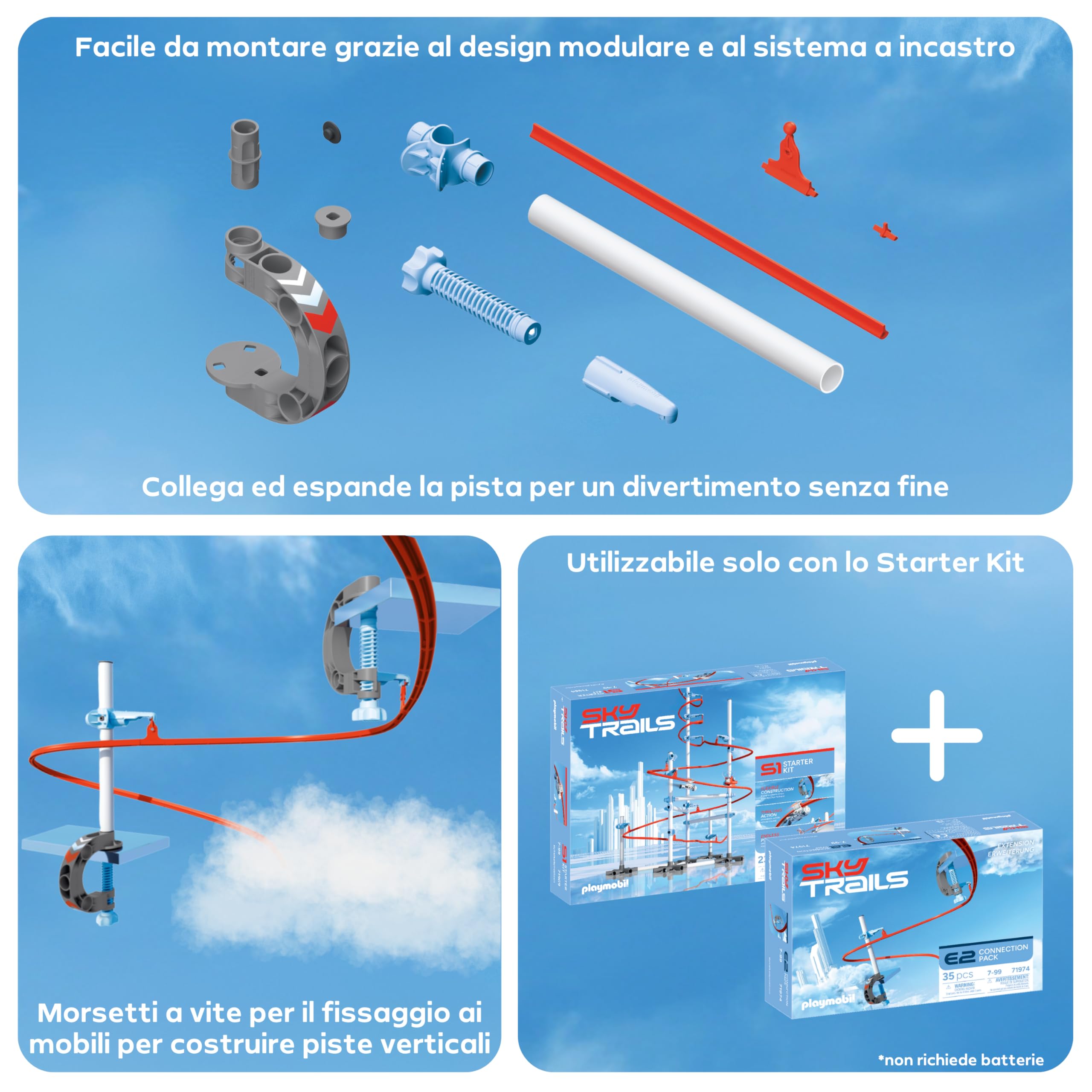 Sky Trails | Connection Pack | Pack di espansione e connessione per costruire | Crea nuove piste e avventure per il tuo mondo Accessori perfetti per bambini dai 7 anni in su | 71974