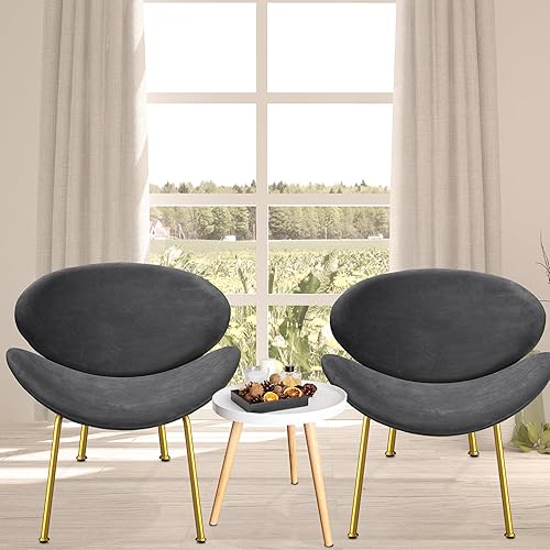 Miniatura 5 de Outspurge Silla moderna de terciopelo, silla de maquillaje con patas de metal dorado para sala de estar, sala de maquillaje, dormitorio, oficina en