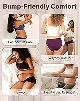 Vista 5 de Intimate Portal - Ropa interior de maternidad de algodón para debajo del vientre, panties plegables para embarazo y postparto