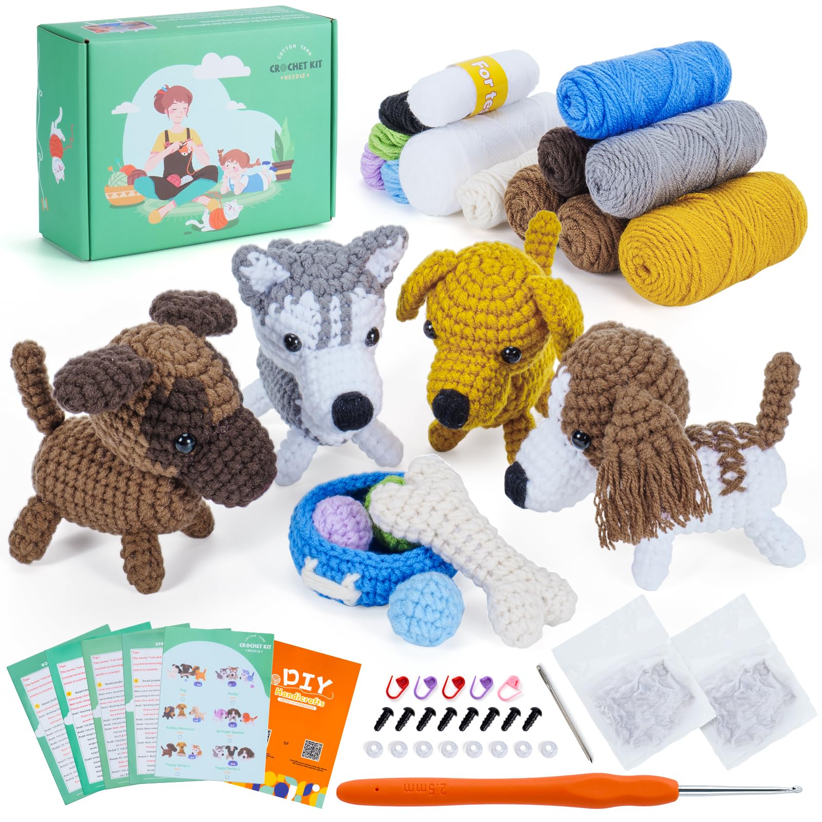 Fortunings Jdscrochet Kit 9pcs Crochet Kit For Beginners W Step