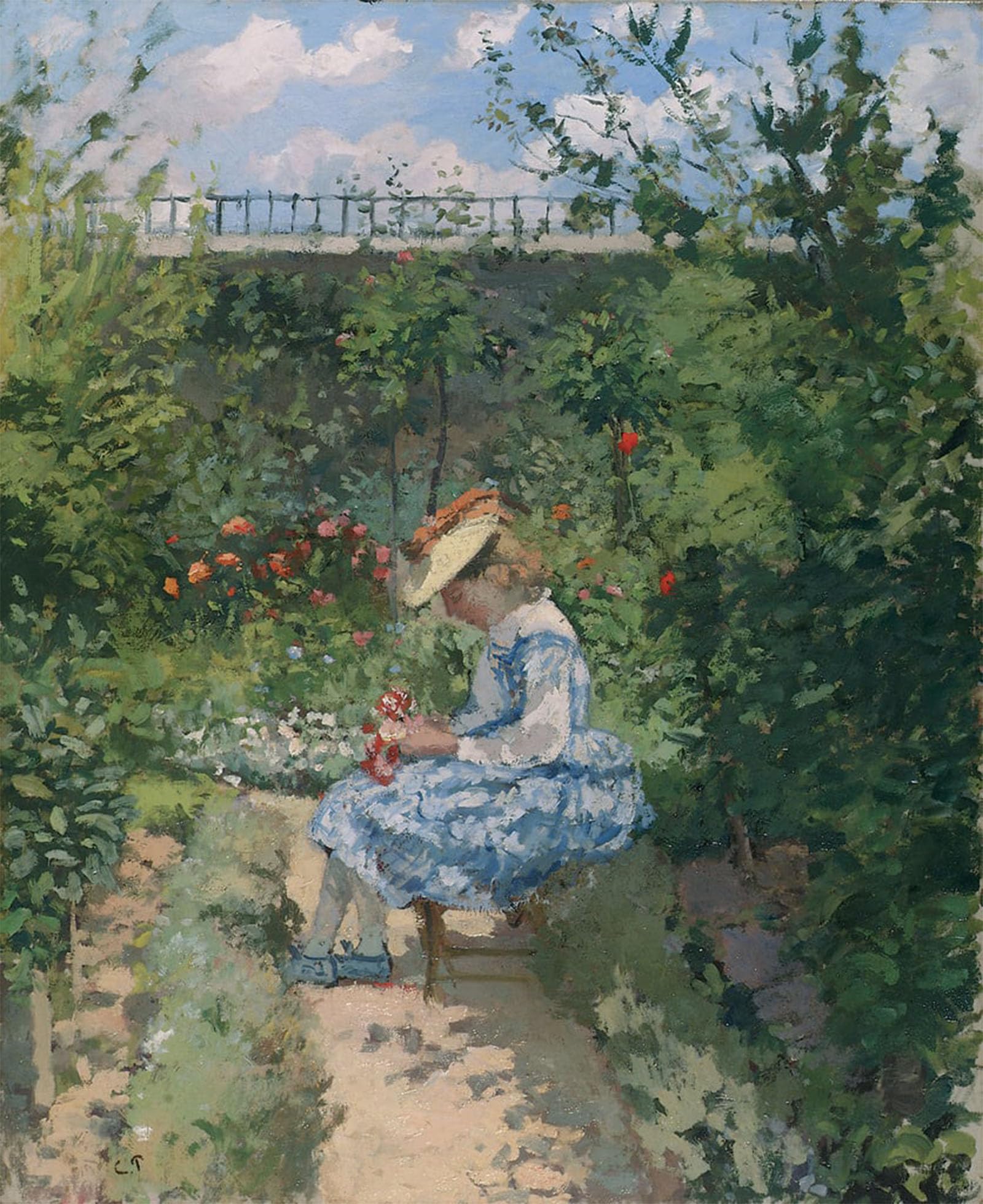 RZHRHJES Famous Painting Poster Art Canvas Print Retro Picture the Garden At Eragny in Spring by Camille Jacob Pissarro Poster Wall Art for Home Decor 60x90cm