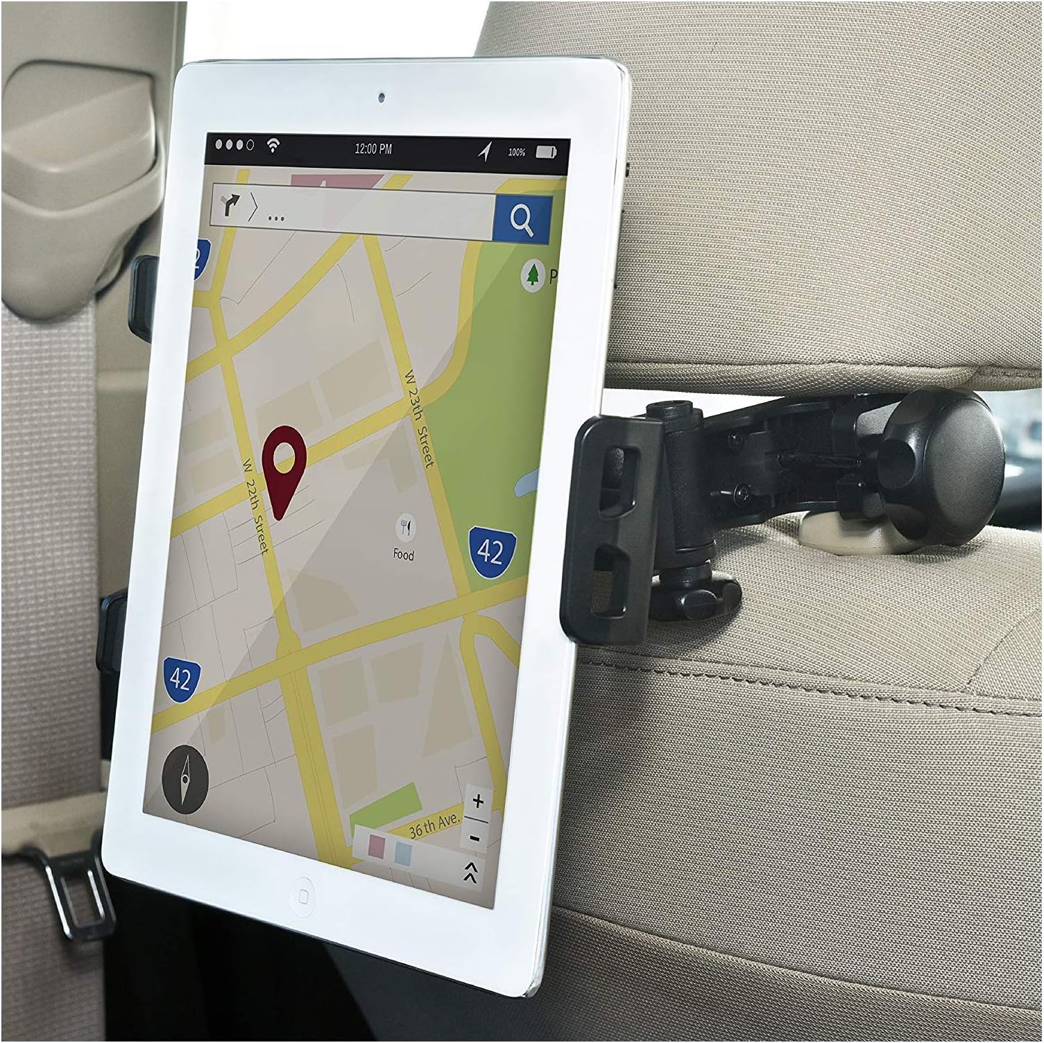 Bestrix Universal Ipad Holder for Car Suitable with iPad Air2/3/4/Mini, Galaxy Tab 3/4, Nexus 7, Kindle Fire HD 6/7 Fire HDX 7/8.9 Fire 2 and All Tablet Devices 7" to 11" 360° Rotating