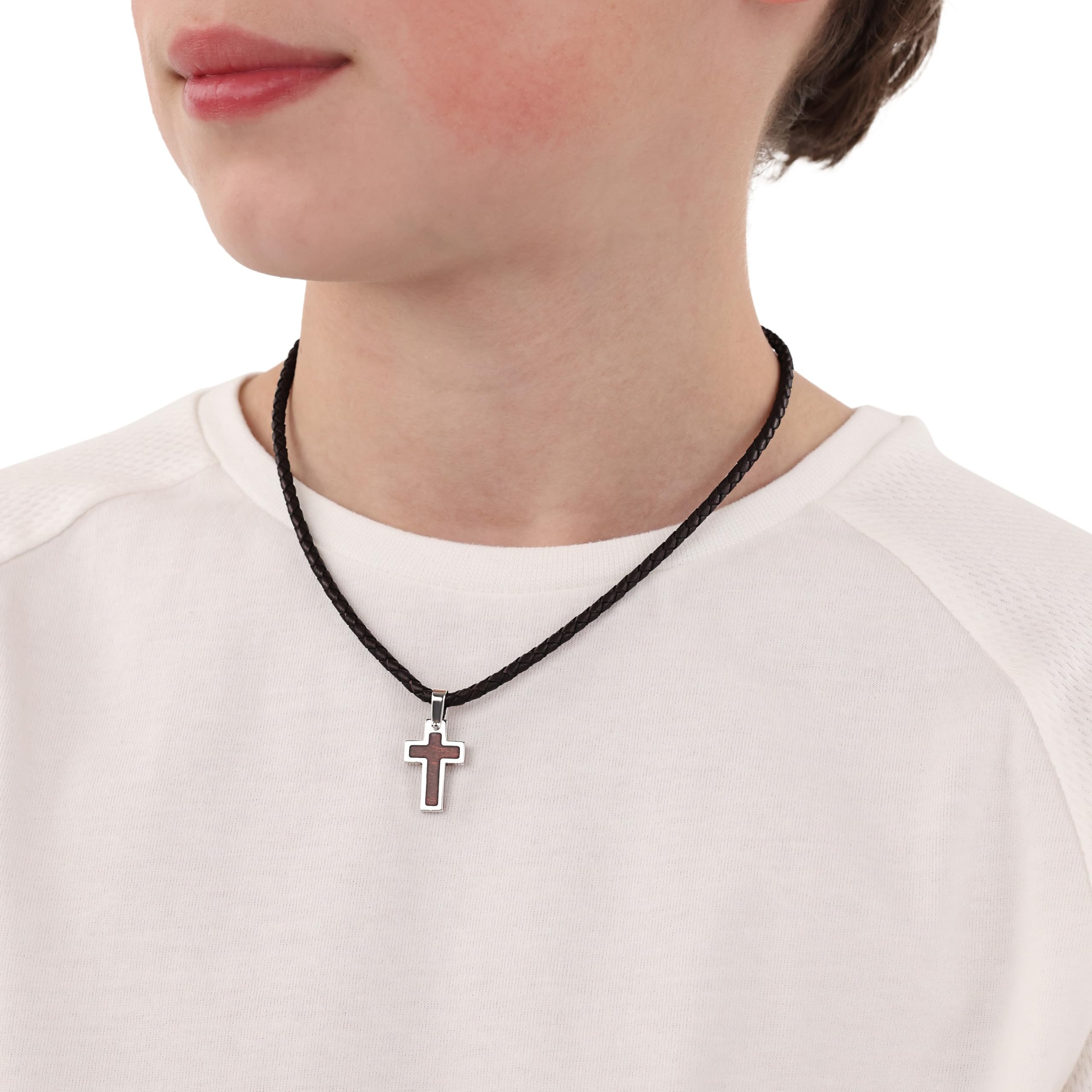 s.Oliver Kette mit Anhänger Edelstahl/Leder Jungen Kinder Halsschmuck, Motiv, Kommt in Schmuck Geschenk Box