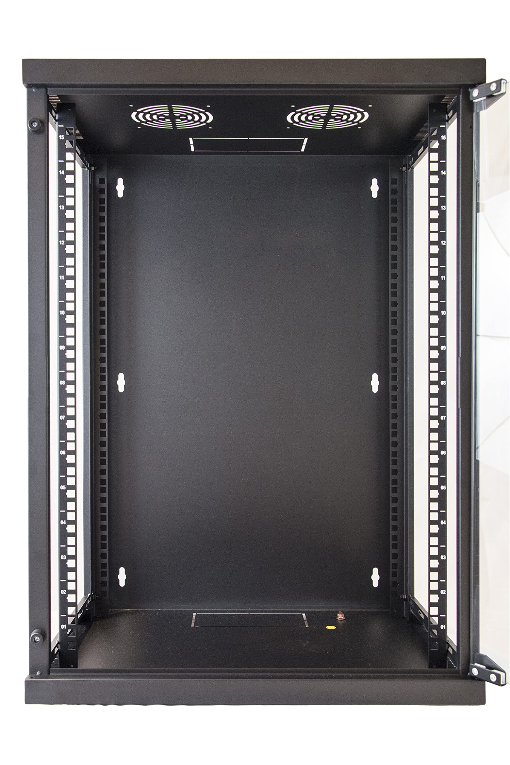 LINK LK1915UN armadio rack 19" 15 unità da muro per reti con fianchi apribili e porta in vetro temprato con chiusura a chiave in metallo nero dimensioni 54x45x75 cm capacità 50 kg 1 unità