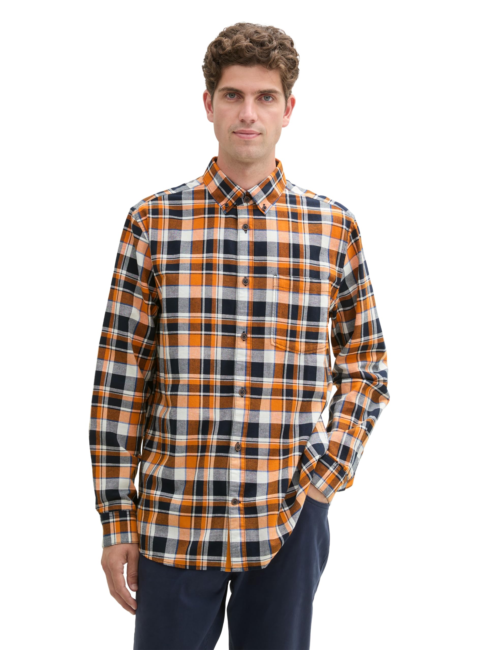 Tom Tailor Herren 1043799 Regular Fit Hemd im Karomuster (1er Pack)