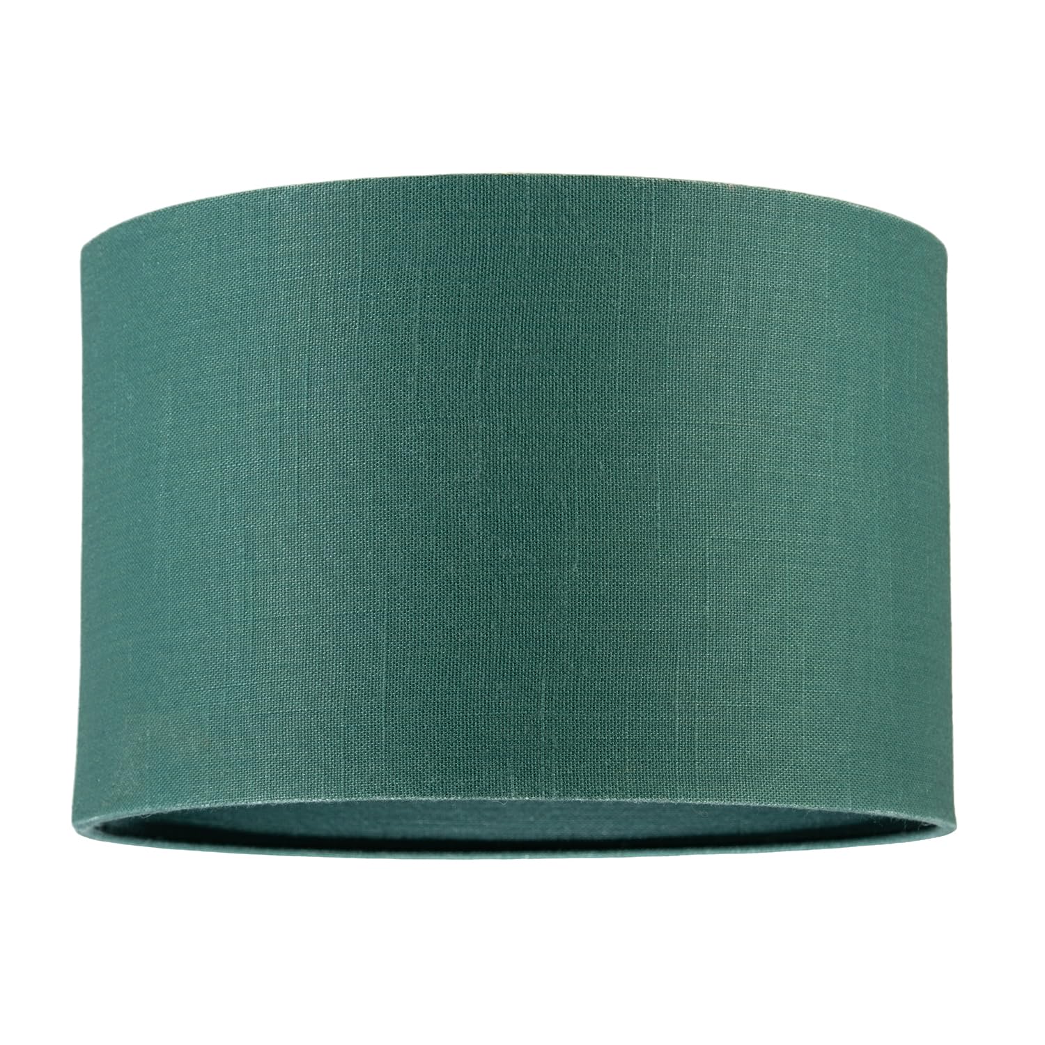 Chic Designer Fir Forest Green Textured Linen Fabric Circular Lamp Shade | 30cm x 20cm | Matching Fabric Lining the Inside by Happy Homewares