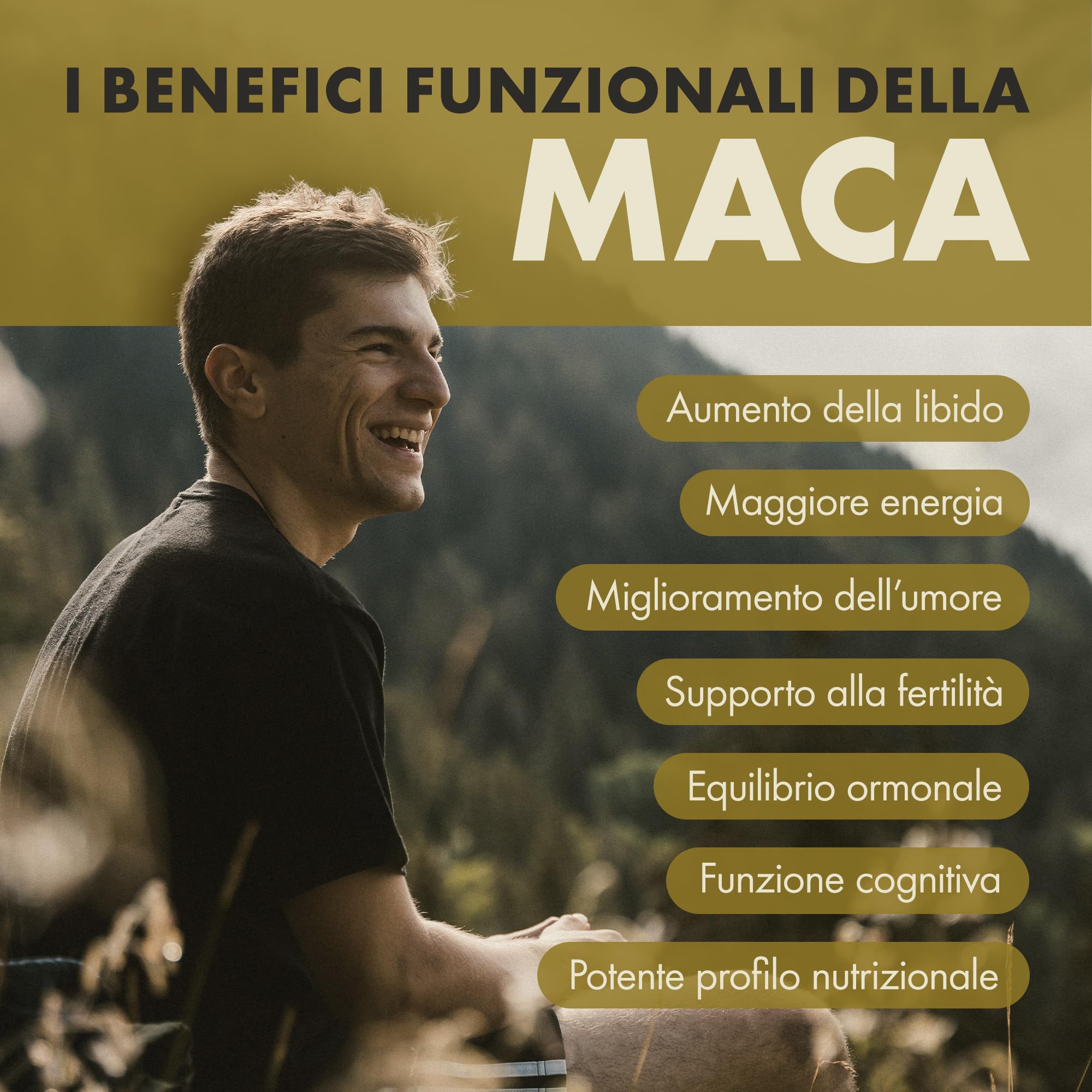 Incite Nutrition Maca Root Complex – 60 capsule vegane | Maca nera con reishi, tribulus e bacche di goji – Supporto per energia e vitalità – Capsule di radice di maca per uomini e donne