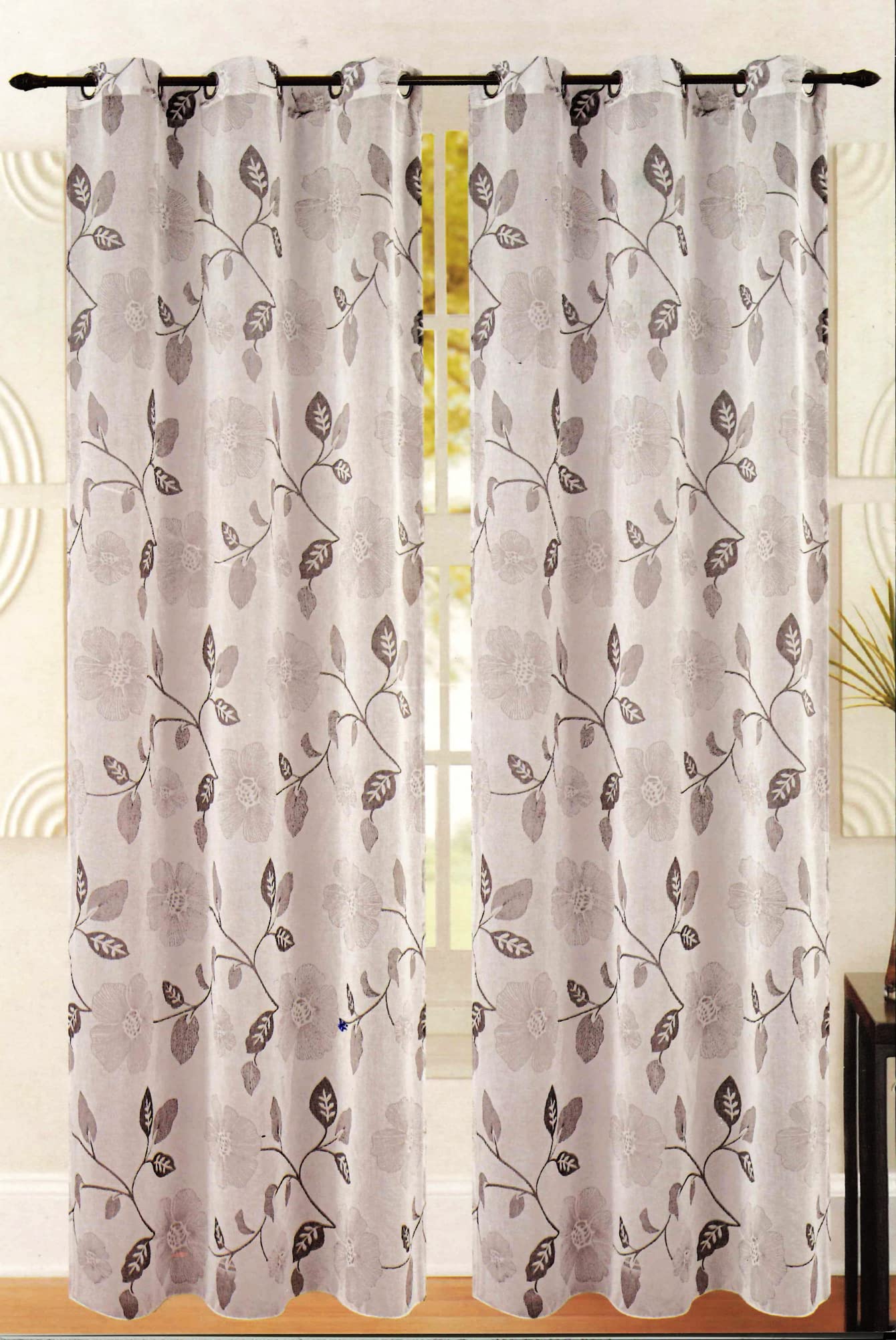 tenda art miste fantasie floreali primaverili autunnali con fiori e foglie drappeggi con 8 anelli in ferro molto scorrevoli in tessuto leggero non coprente semitrasparente dis cosmos