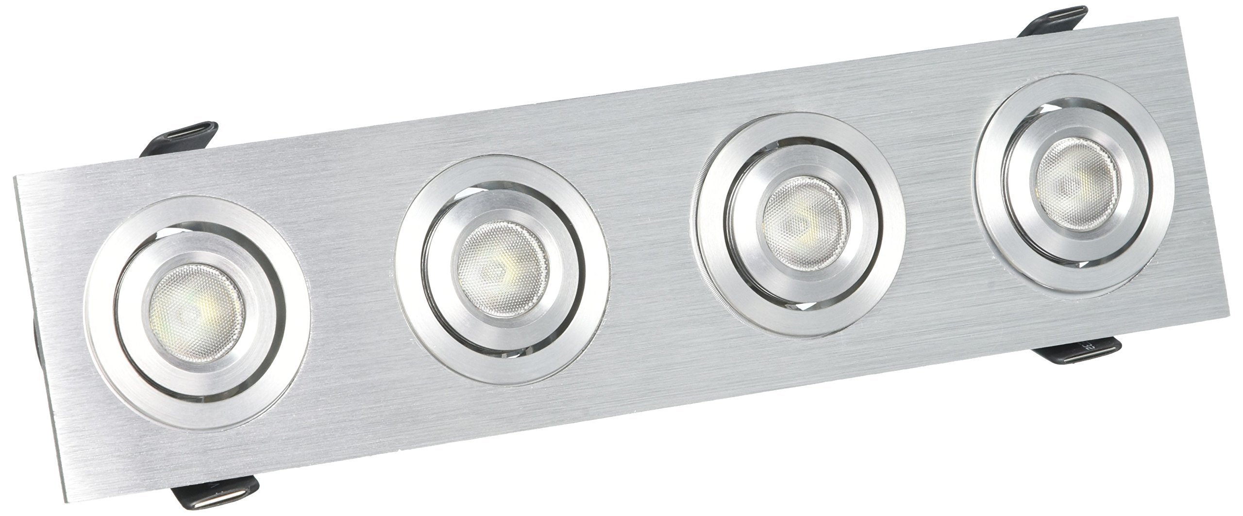 Alico Industries WLE604C32K-0-98 LED Squared 4-Light Recessed Linear Directional Unit, Brushed Aluminum Finish, 9.44" x 2.3" x 1.75"