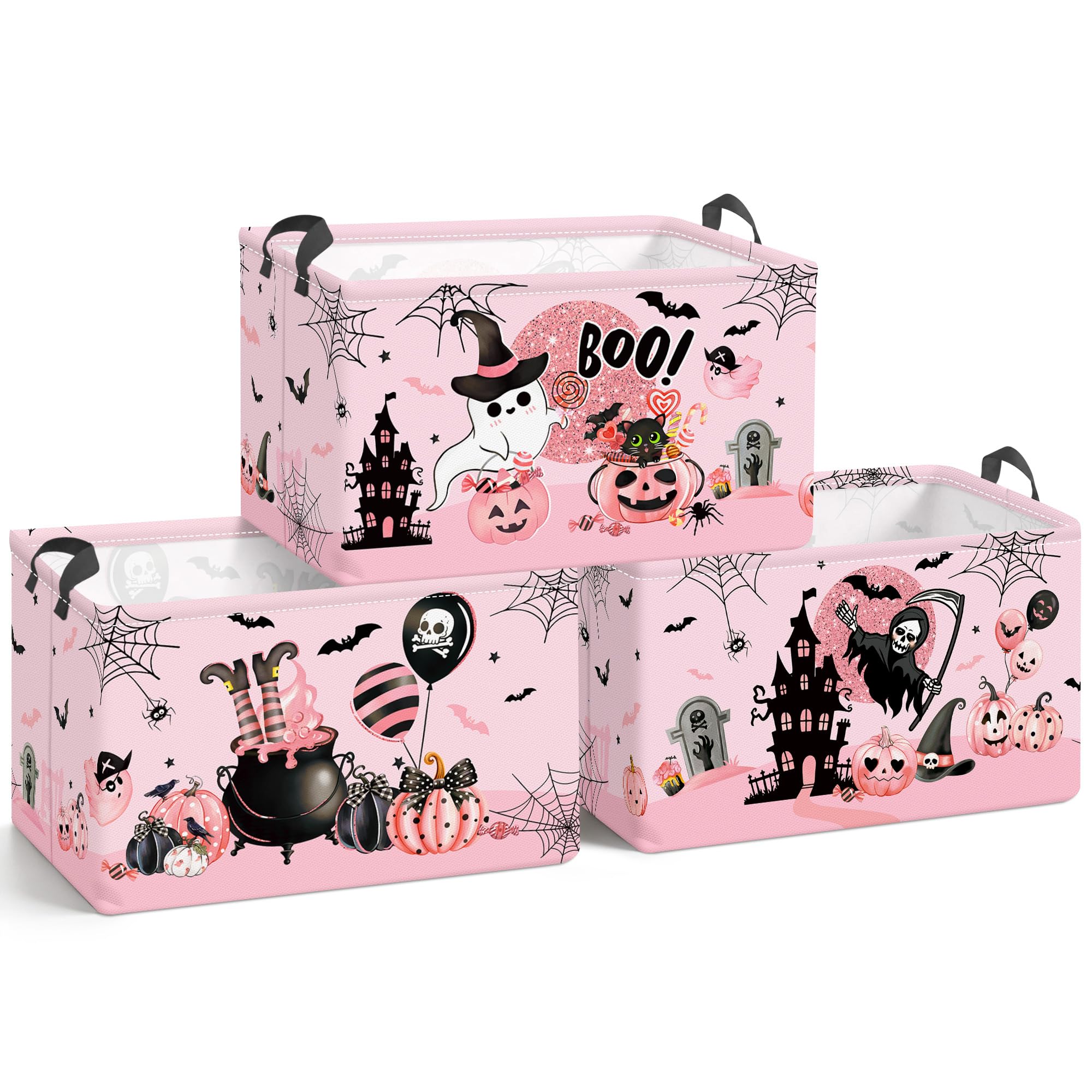 Clastyle 3 pcs Large Halloween Storage Box Baby Laundry Baskets Toy Box