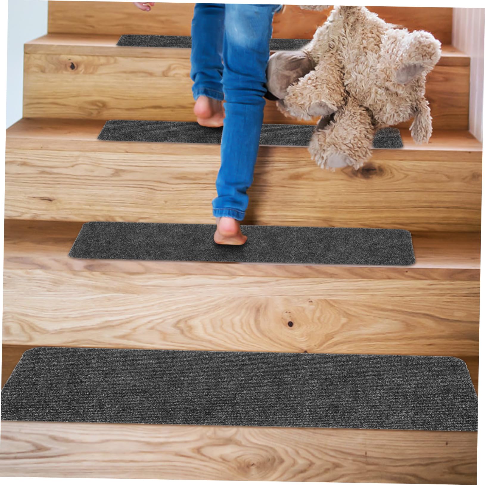 Bandes de Tapis D'escalier 15 Pièces Antidérapantes Maison