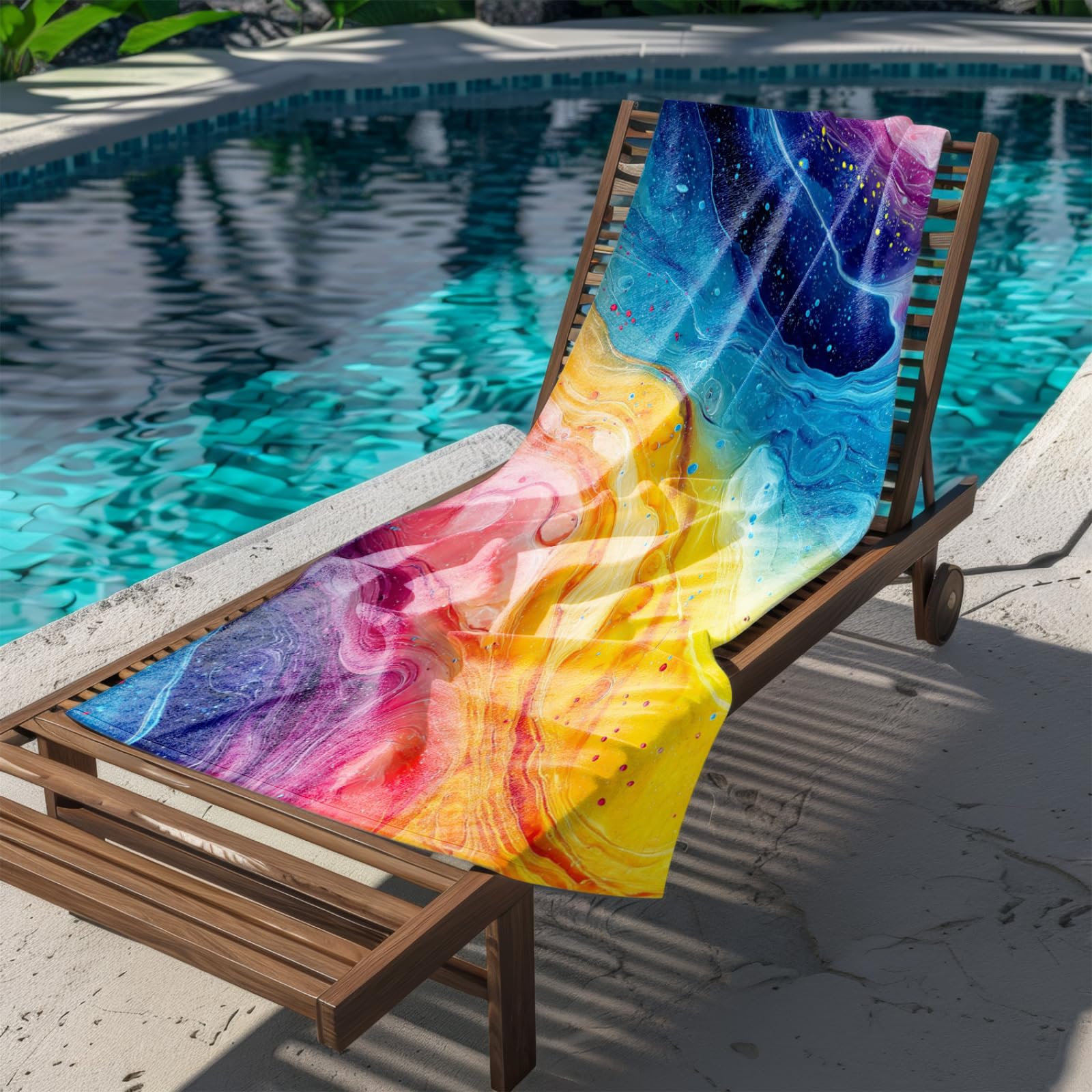 Generico Telo Mare Grande Astratto Giallo Blu | Microfibra Telo Mare Antisabbia Leggero Compatto Asciugatura Rapida Assorbente Per Piscina Bagno Lavabile Fino