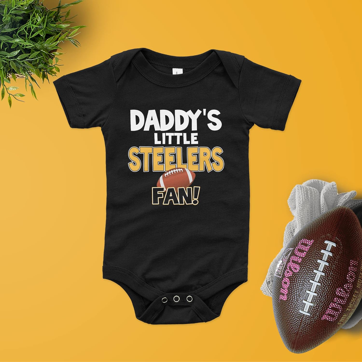 NanyCrafts Baby's Daddy's Little Steelers Fan Bodysuit, Baby Steelers Fan - Image 3