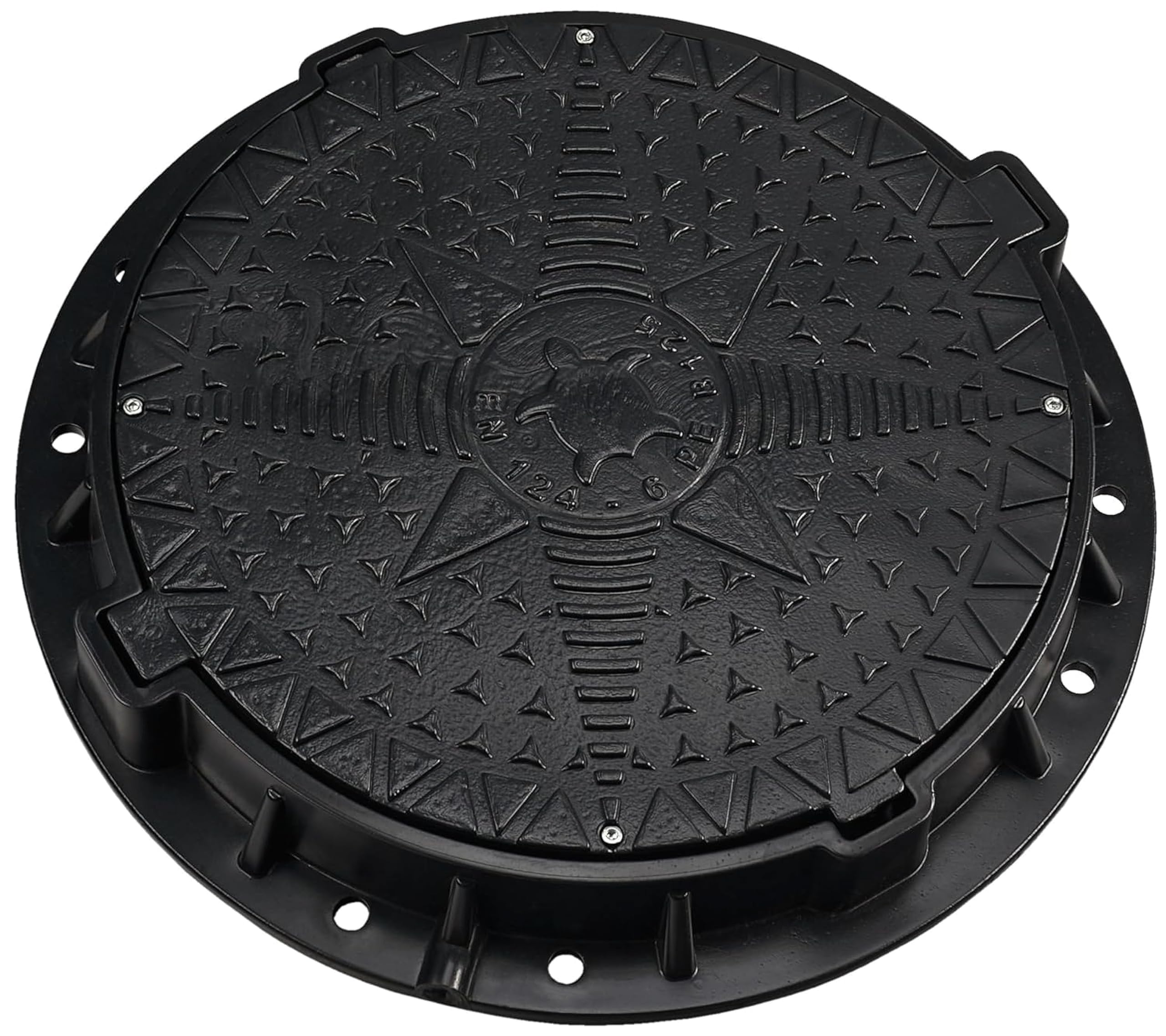 Varile Tapa de 80 cm, soporta hasta 12,5 t, clase B125, tapa de alcantarilla (negro)