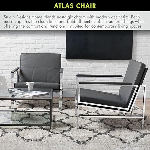 Miniatura 40 de Studio Designs Atlas - Silla decorativa moderna con reposabrazos acolchados, 29.5 pulgadas de ancho x 32 pulgadas de profundidad x 33 pulgadas de