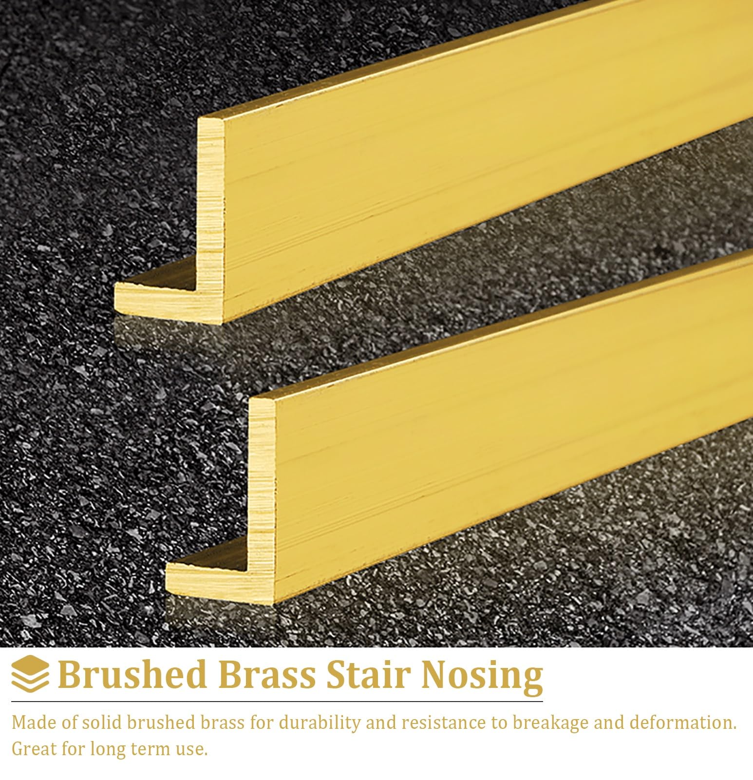 Perfil de Transición para Suelo Latón Cepillado Cubierta Protector De Bordes De Escaleras L De Moldura, Franja De Nariz De Paso Para Piso De Baldosas, Interior Exterior Escaleras Umbral EDG Ribrete(10