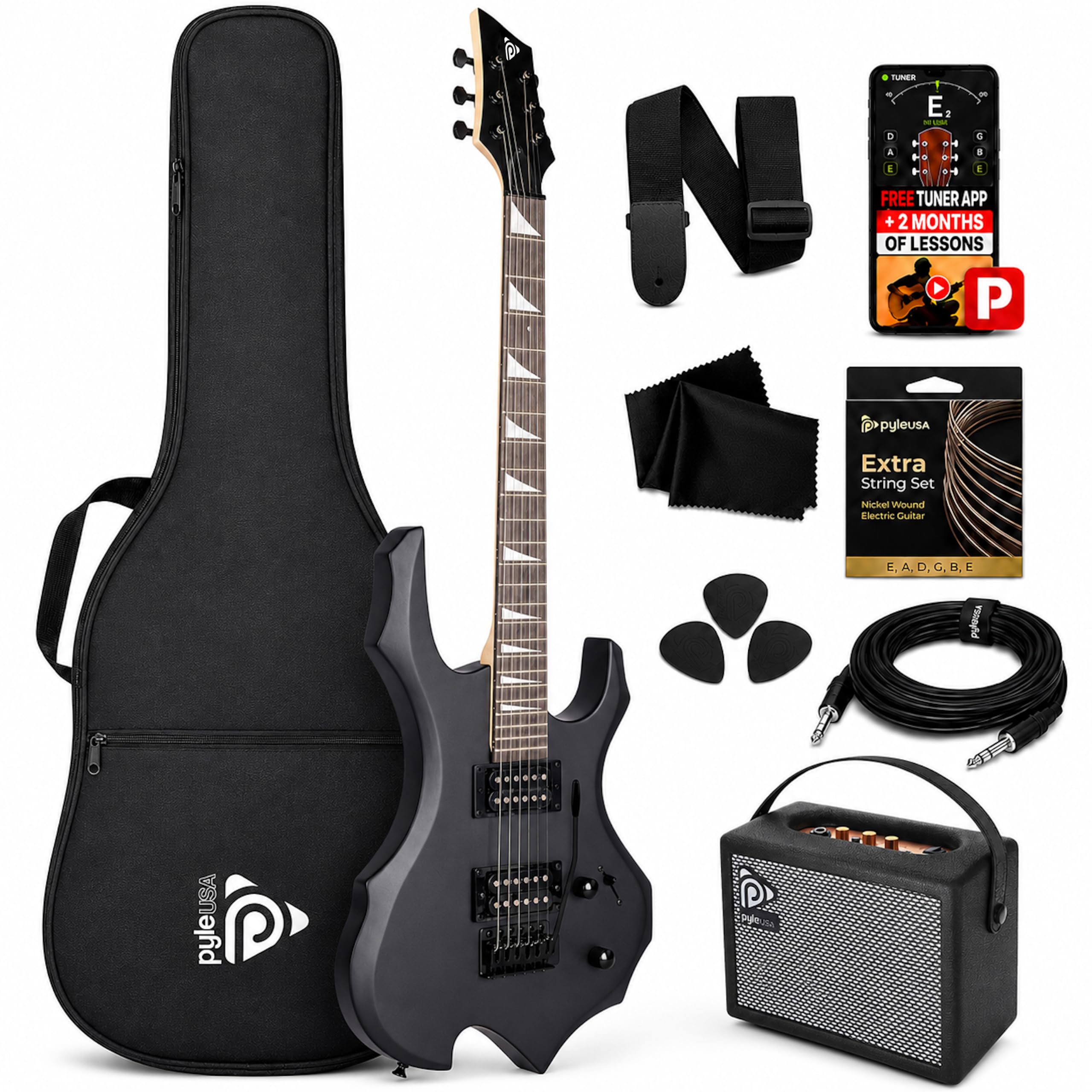 Amazon.com: Pyle Heavy Metal EG Fire Electric Guitar Axe w
