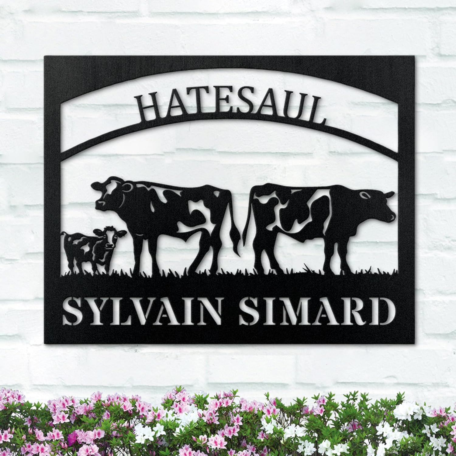 Personalized Cow Metal Sign Customized Cow Farm Sign Custom Farmhouse Cattle Ranch Name Sign Gift For Farmer Housewarming