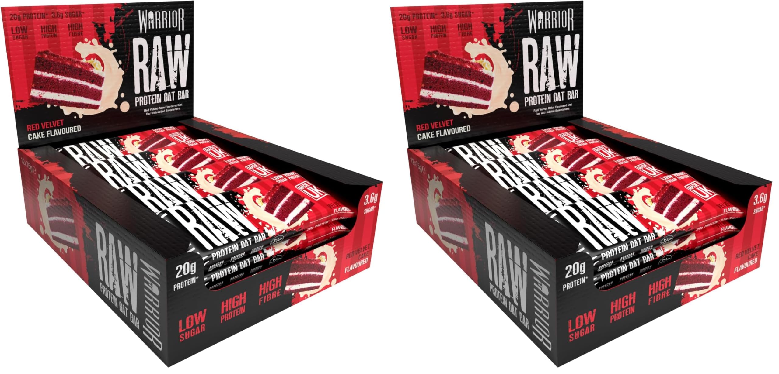 Warrior RAW Protein Bars 12 x 75g – 20g High Protein Bar, Low Sugar High Fibre Oat Protein Flapjack – Protein Snacks, Meal Replacement Bars (Chocolate Brownie) — view 9