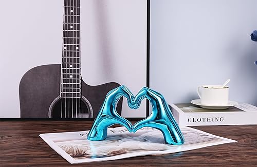 Miniatura 5 de Estatua de dedo de amor galvanizada, escultura en forma de corazón, decoración de arte moderno, decoración creativa para bodas y mesa del hogar en