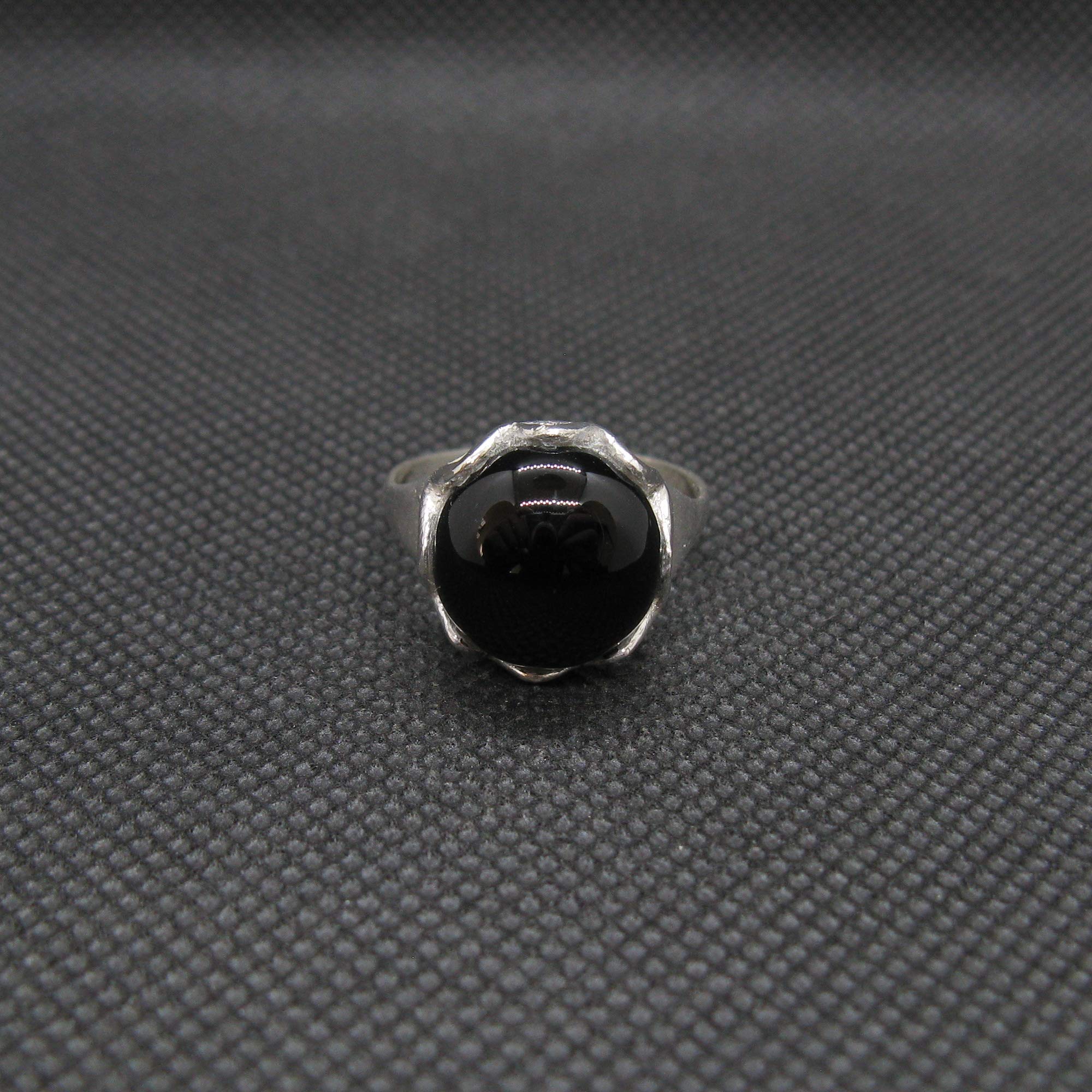 Anillo de Plata Esterlina Hecho a Mano Con Ónix Negro Genuino Sólido Estampado 925