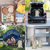 Vista 7 de Swono Alphabets - Bolsas de lavandería XL, organizador de bolsas de ropa sucia con cierre de cordón, bolsa de lavandería grande resistente, huellas