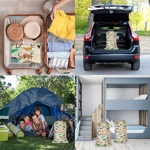 Miniatura 7 de Swono Alphabets - Bolsas de lavandería XL, organizador de bolsas de ropa sucia con cierre de cordón, bolsa de lavandería grande resistente,