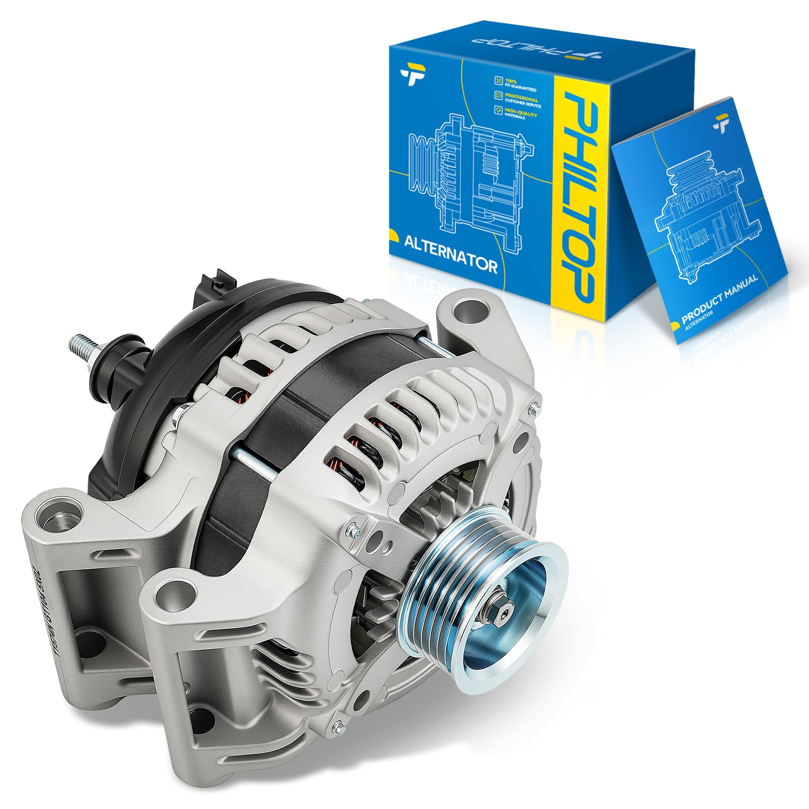 PHILTOP Alternator New 11574N Compatible with Dodge Charger 2014 12V Amp S6 Groove Pulley-image-28