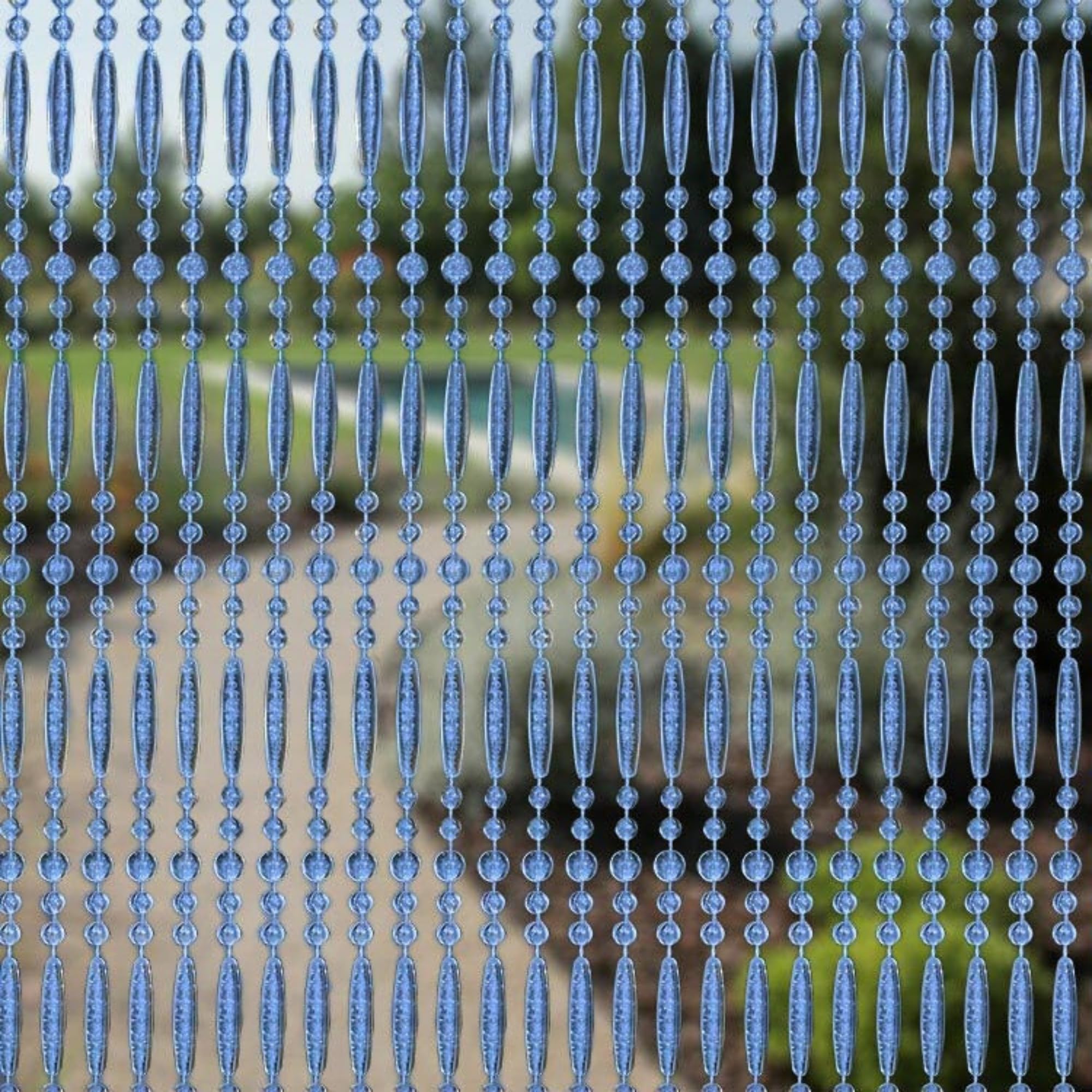 Trente Tenda di Perline – Diverse dimensioni e colori, Zanzariera per Porta del Balcone, Perline Anti-Insetti, Tenda Anti-Mosche Blu Zaffiro 100 x 230 cm